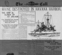 Headlines from the day following the Maine explosion